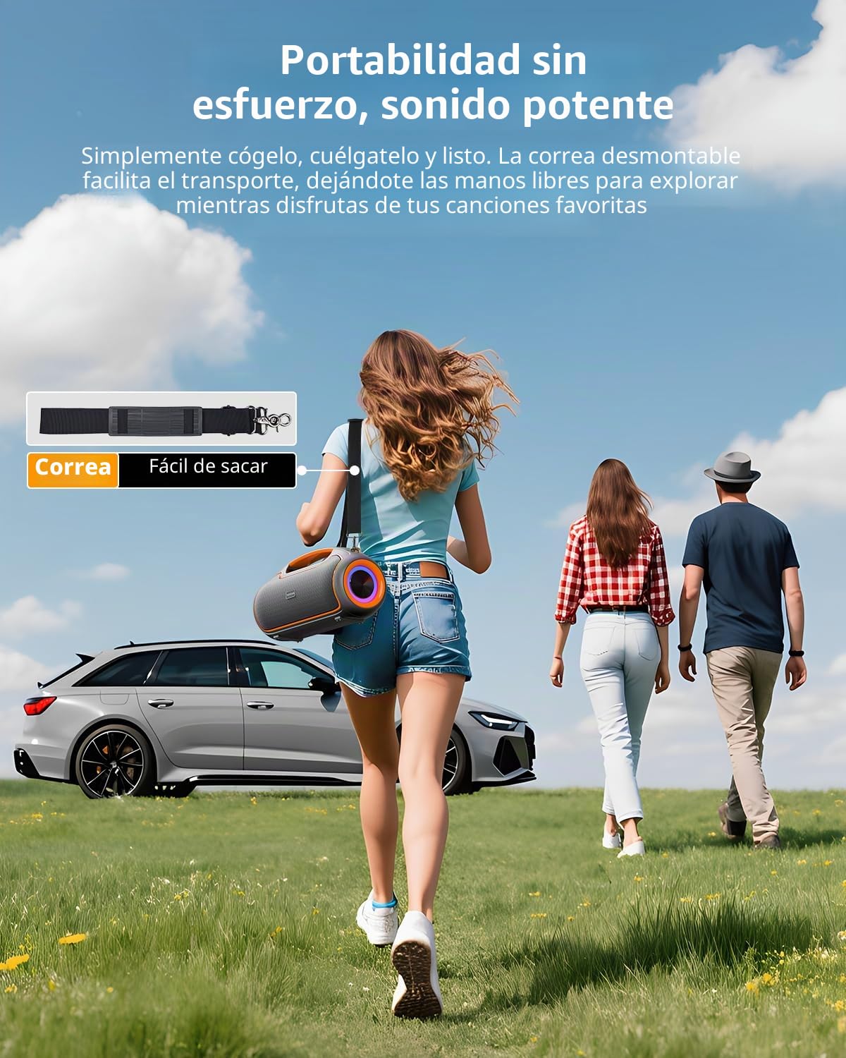 Altavoz Bluetooth Potente Portátil Mejores Altavoz Exterior Bluetooth Speaker Potencia pico de 200W, resistencia al agua IP65, 2 * Subwoofer aumentar TWS/TF/USB/AUX, ideal para el hogar/reuniones
