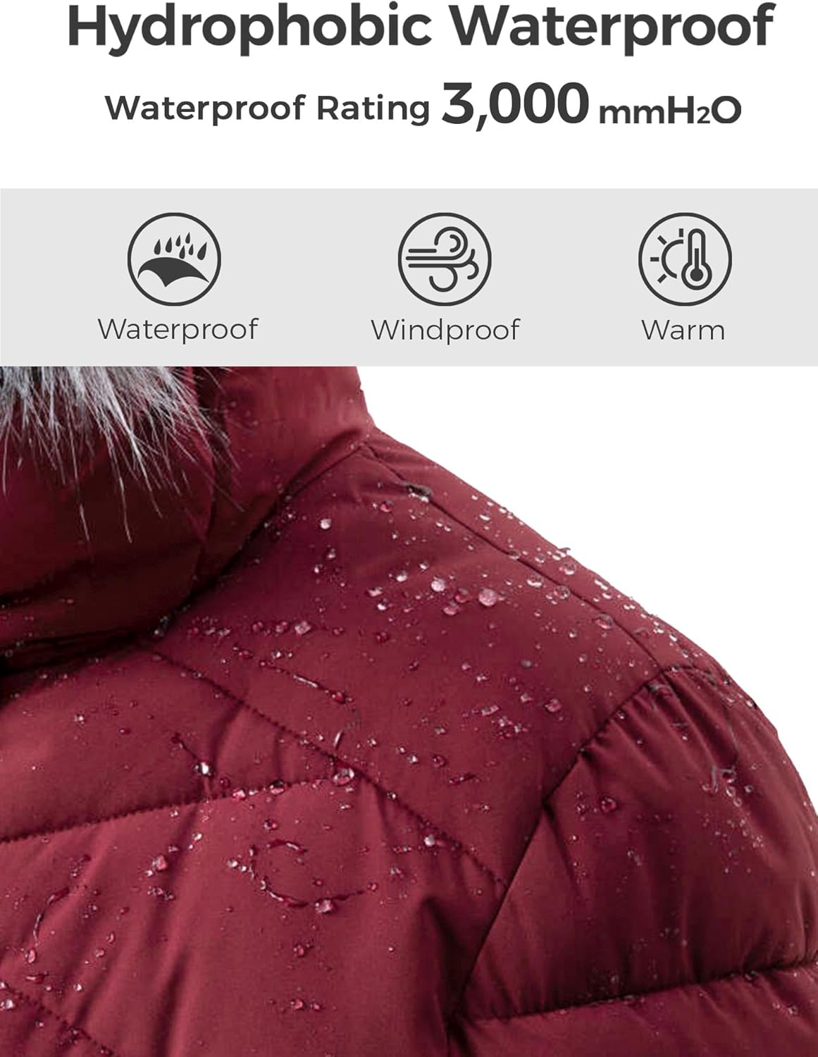 wantdo Women's Long Winter Coat Waterproof Warm Quilted Puffer Jacket (Available in Plus Size) - Image 5