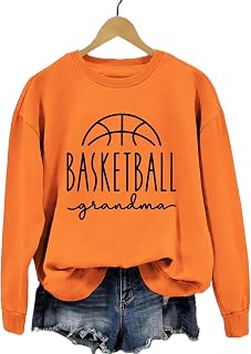 Basketball Grandma Sweatshirt for Women Game Day Grandma Shirts Crewneck Pullover Hoodies Basketball Fan Sweater