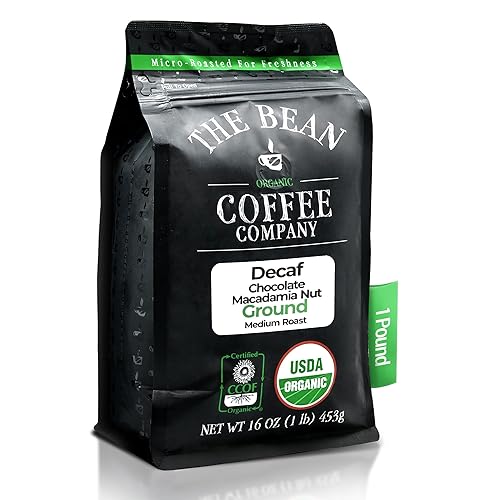 Miniatura 39 de The Bean Organic Coffee Company DECAF Le Bean procesado con agua, tostado francés oscuro, café molido, bolsas de 16 onzas (paquete de 2), Café