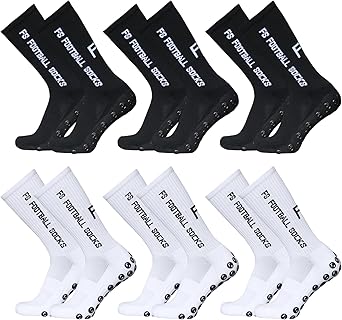 Sports Socks, Socks 6 Pairs Outdoor Running Socks Stretch Socks Athletic Football Soccer Socks Anti Slip Socks