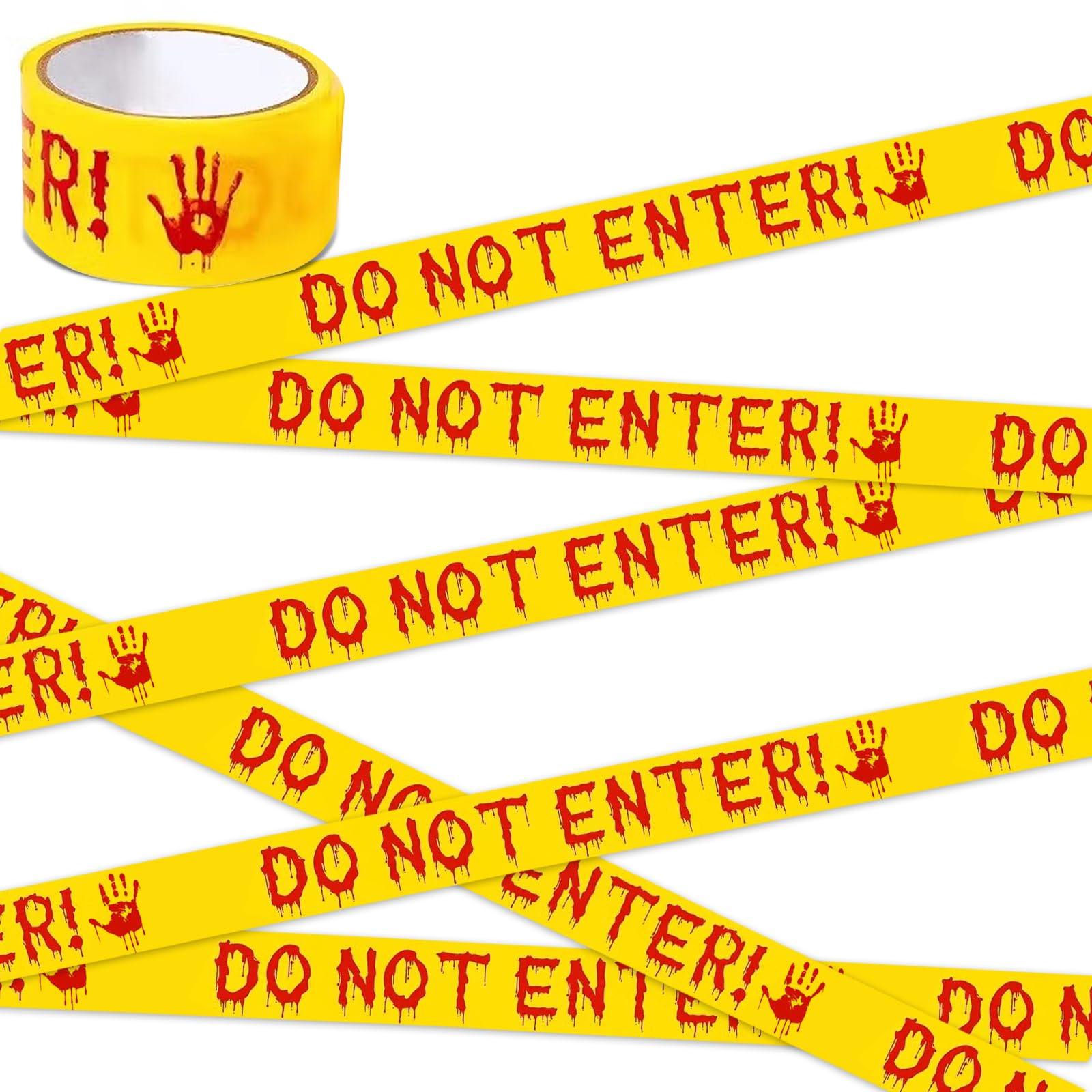 Halloween Caution Tapes, Halloween-dekorationen Scary Tapes, Do Not Enter Tape Danger Warning Tape, 4.8cm*25m, for Halloween Parties, Haunted House Decor, Zombie Party, Crime Scene Themes