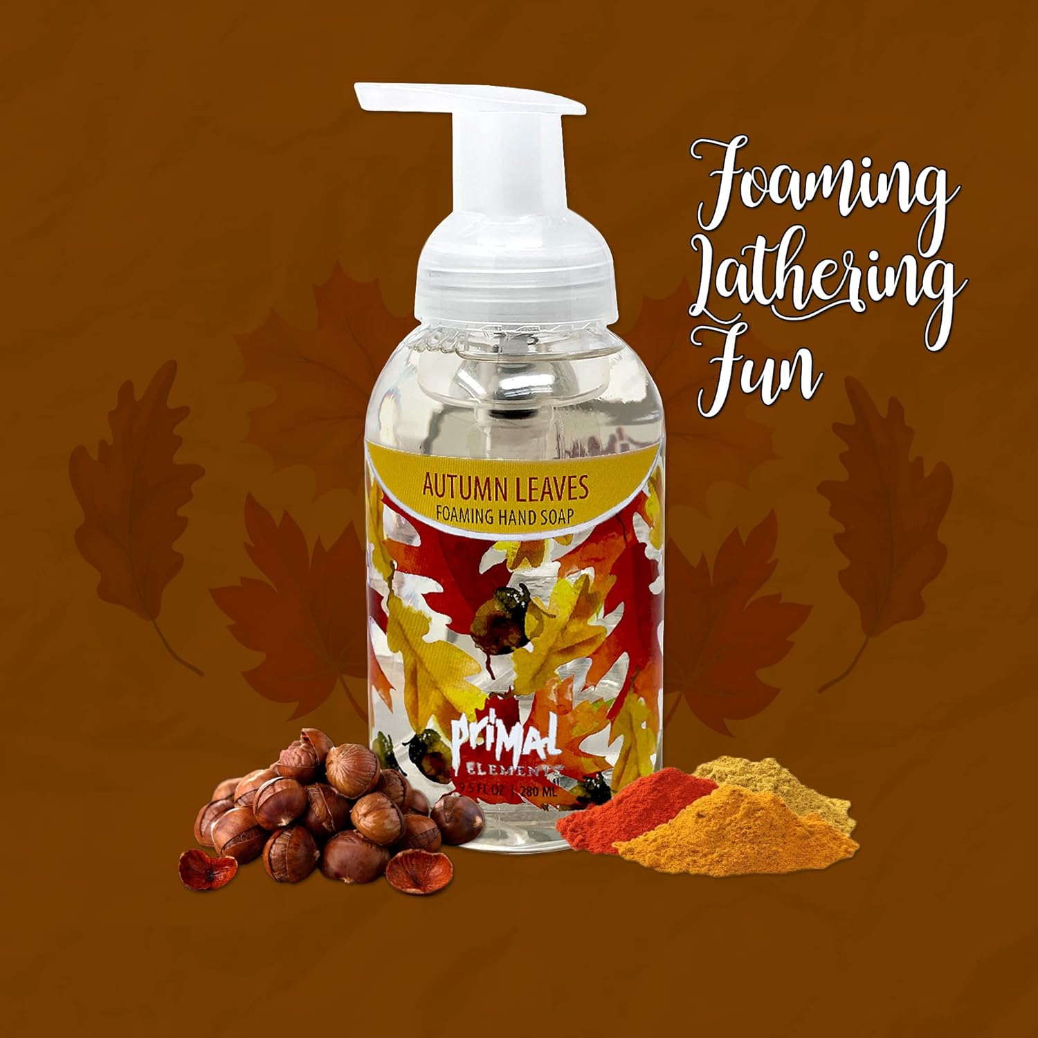 Primal Elements Nourishing Autumn Leaves Foaming Hand Soap, Gentle Hand Wash for Softer and Cleaner Hands, Washes Away Dirt – 9.5 FL OZ - Image 3