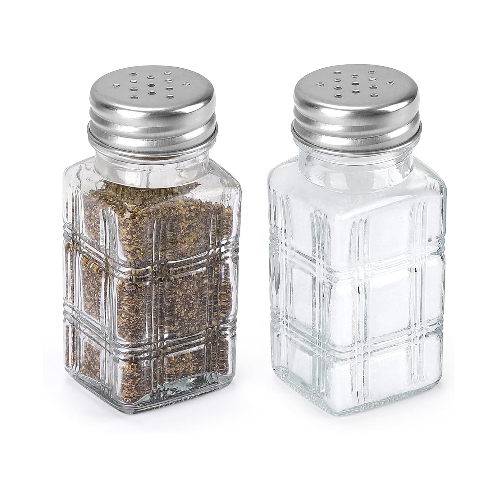 JSGHGDF 2Pcs Glass Square Condiment Bottles for Cooking Baking Seasonings Storage Salts Peppers Shaker with Lid Kitchen Storage Bottles