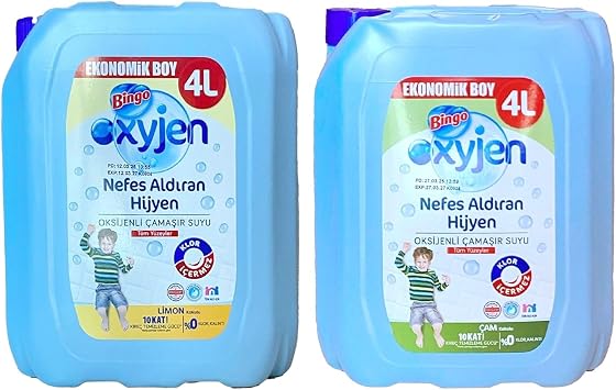 Bingo Oxyjen Oksijenik  ama r Suyu,  am ve Limon Kokulu, 4L, 2li Paket, Ekonomik Boy