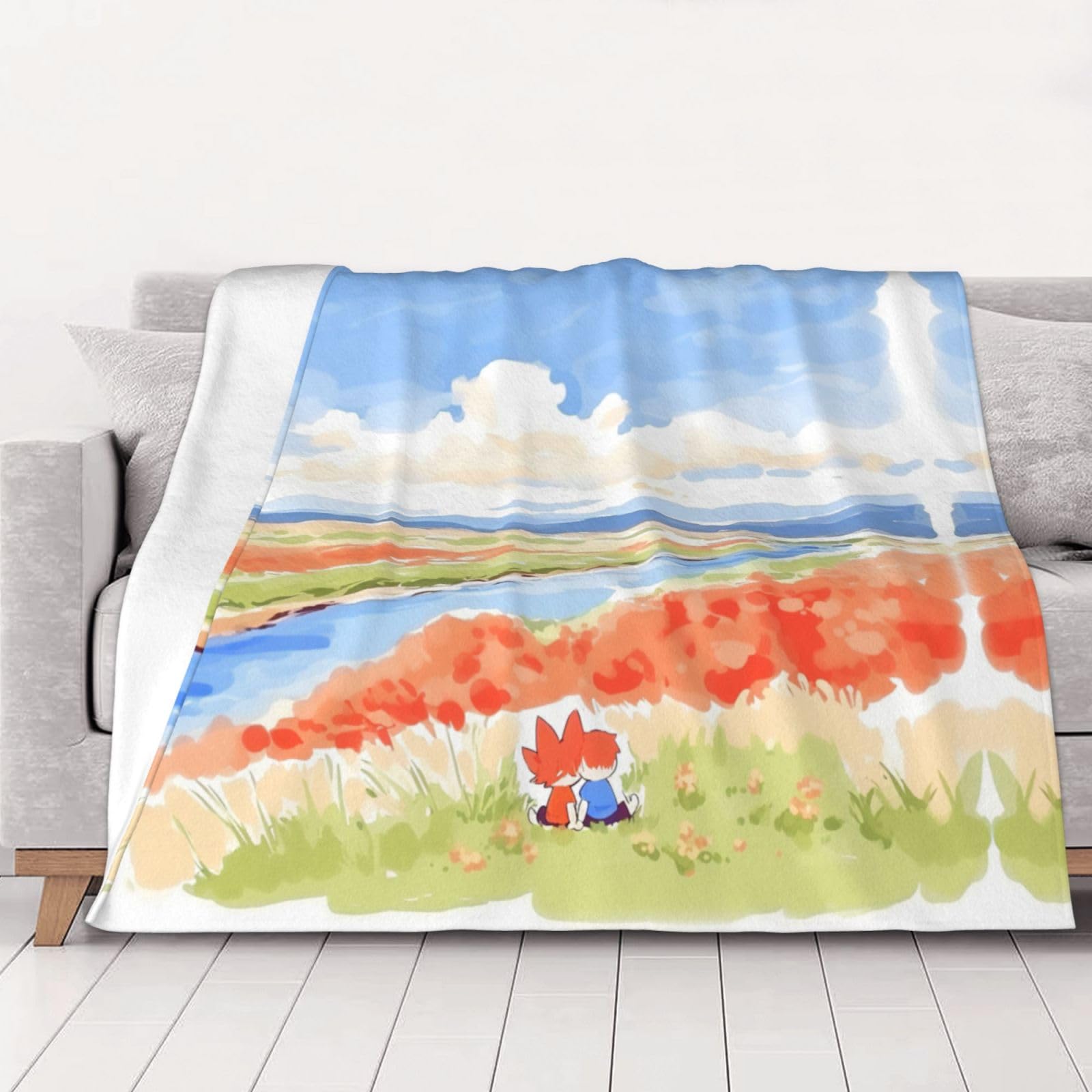 Couverture pour adultes imprimé tortue de mer plaid climatiseur léger en peluche