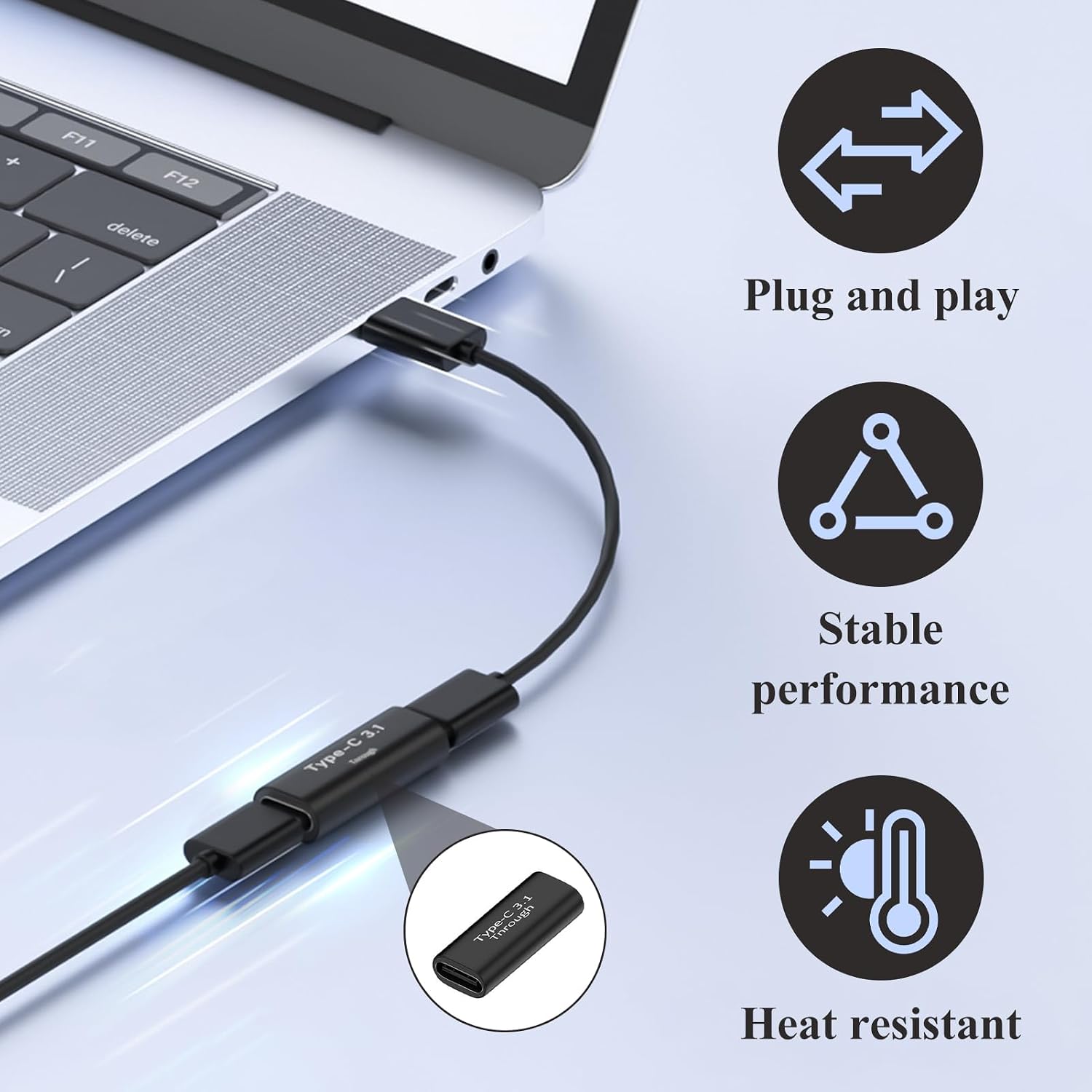 4 Pcs USB C Female to Female 3.1 Adapter, USB C Male to Male Coupler, 10Gbps Support and Fast Charging, Compatible Thunderbolt MacBook, Galaxy, Tablet image 4