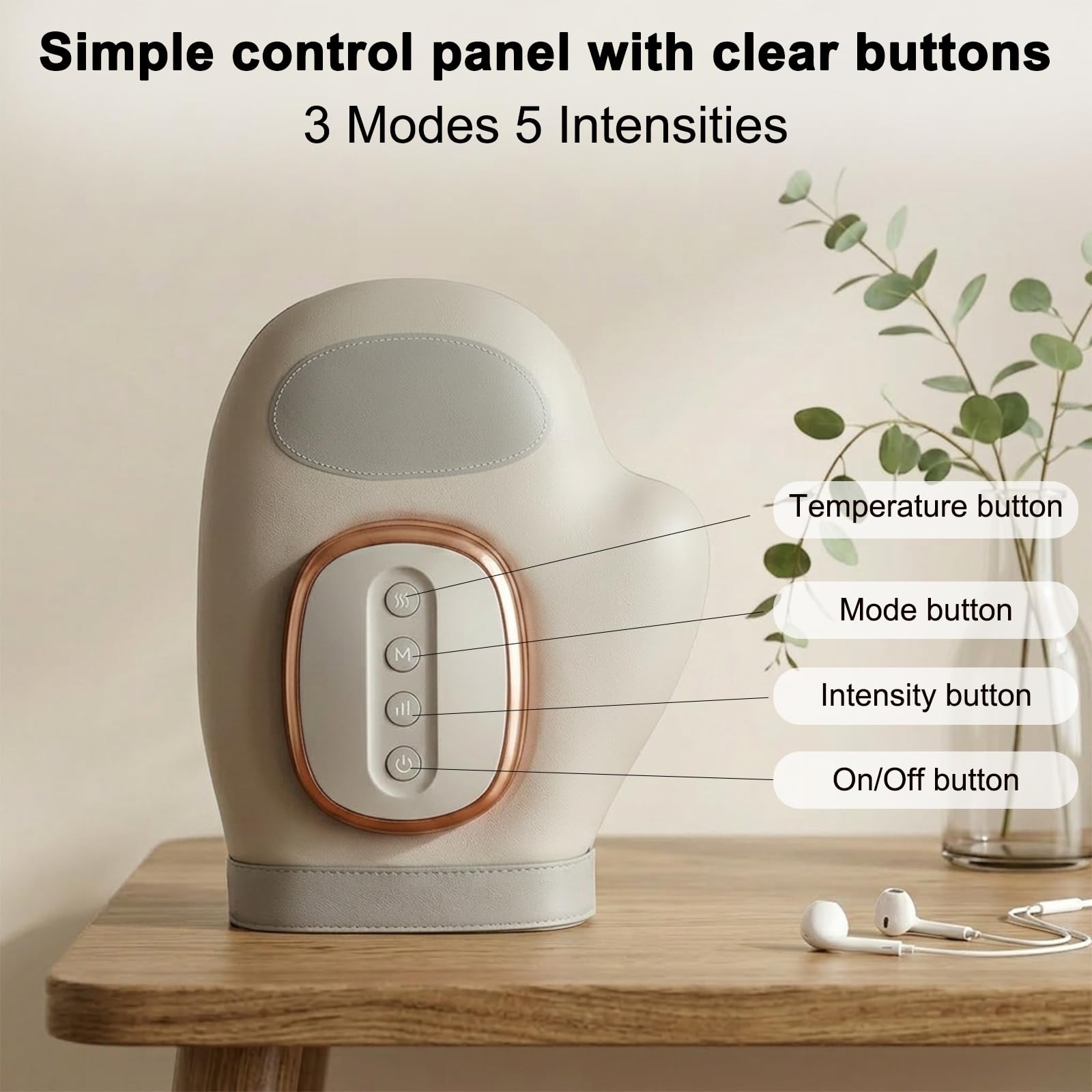 Handmassagegerät mit wärmefunktion - Wireless hand massagegerät, 3 Massagemethoden, 5 Druck und Luftdruckfunktionen, Elektrische hand massager, ideale Geschenke für Damen Herren