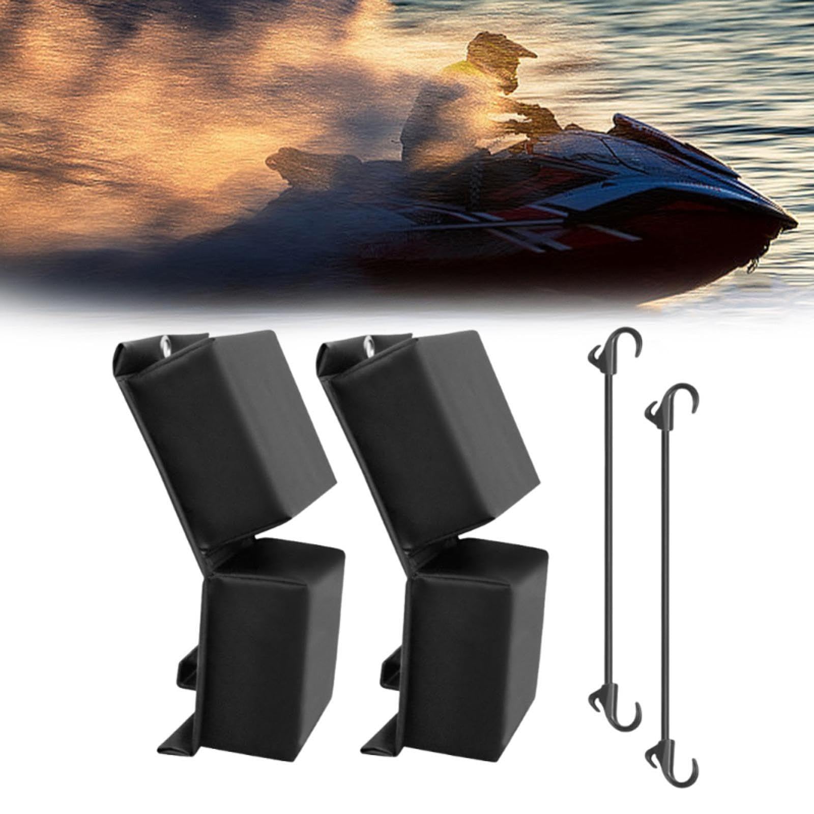 Amagogo Lot de 2 Pare-battages de Bateau, Protection Professionnelle pour l'amarrage, Pratique, sûr, Haute Performance, Robuste, Noir