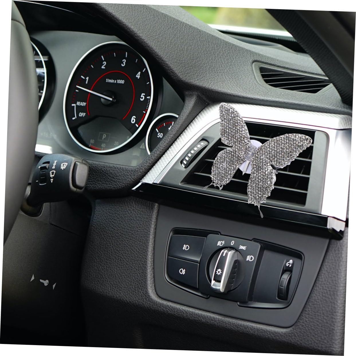 GLEAVI 5pezzi Clip Diffusore Fragranza Auto Forma Di Farfalla Con Strass Decorazione Elegante Per Ventilazione Auto Per Atmosfera Rilassante e Profumata