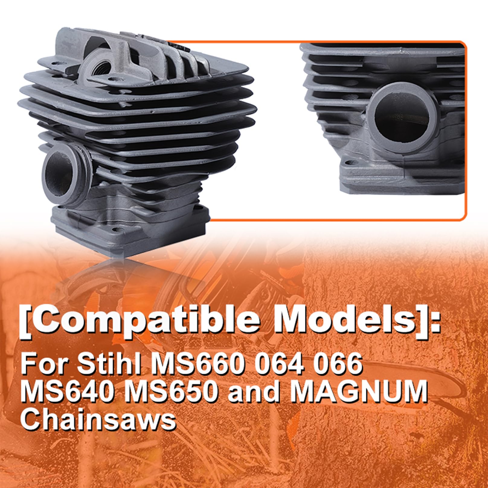 56mm Cilindro Pistón Kit Con Colector De Admisión Para STIHL Ms660 066 - Foto 8