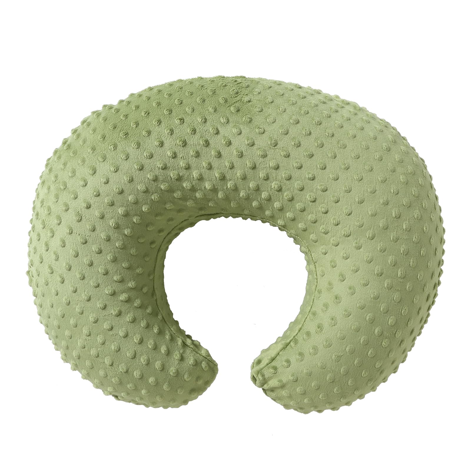 QUENESS Nursing Pillow Cover Breastfeeding Pillow Cases Plush Dot Slipcover (Sage)