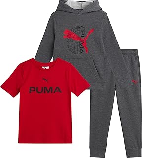 Toddler Boys Pants Set - 3 Piece Active T-Shirt, Fleece Hoodie Sweatshirt, and Jogger Pants Set for Little Boys (2T-7)