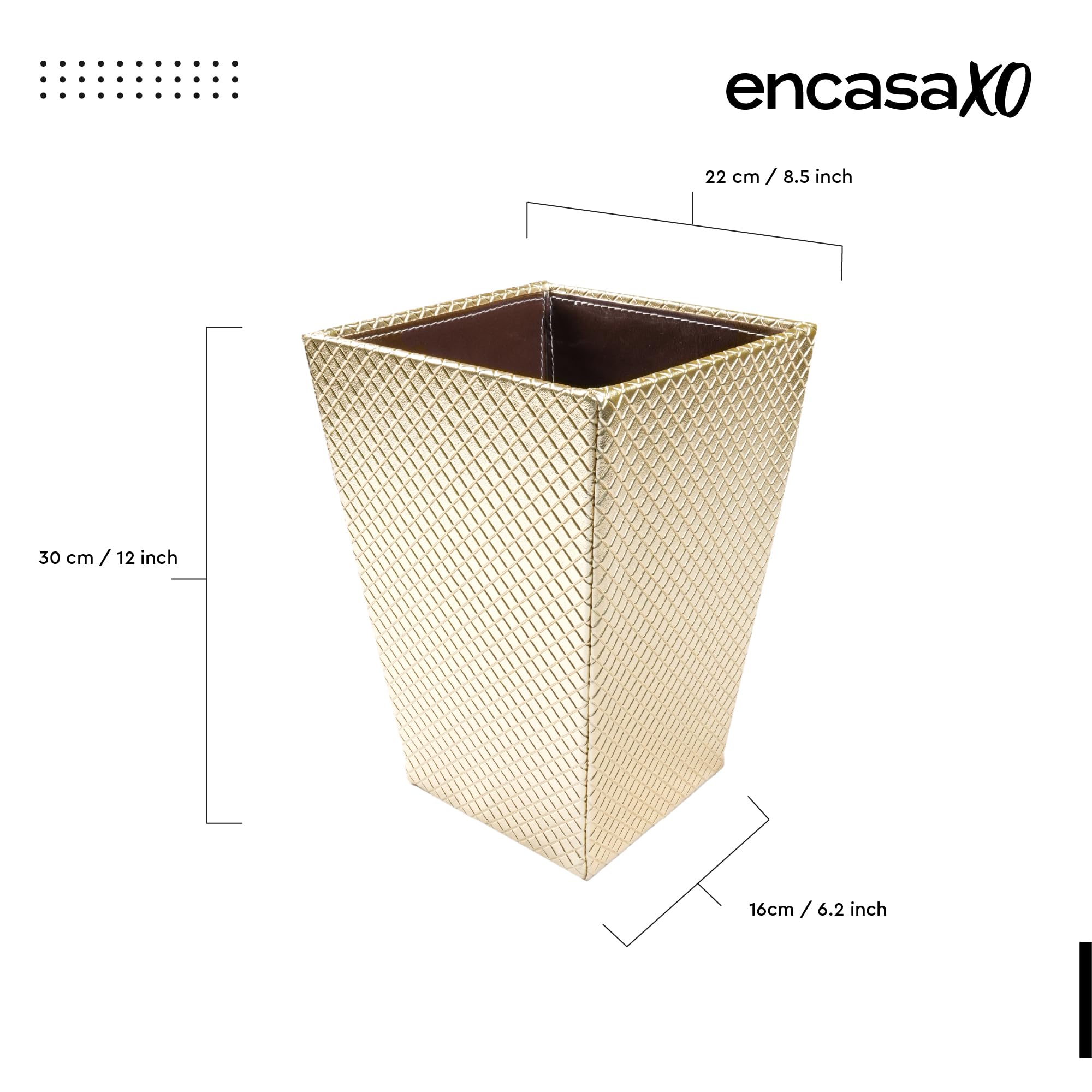 Encasa XO Leather Dustbin - Elegant Waste Bin -2