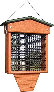DutchCrafters Plastic Poly Large Hanging Suet Bird Feeder with Tail Prop and Removable Roof, Holds 2 LB Suet Cake - Amish ...