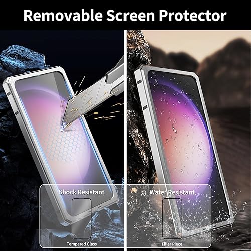 Miniatura 6 de Funda de fibra de carbono de lujo con funda de aluminio para Samsung Galaxy S22+ Plus, funda protectora militar a prueba de golpes con protector de