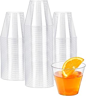 N9R 100PCS 9 oz Clear Plastic Cups for Cold Beverages, Disposable Plastic Cups Tumblers, Heavy Duty Cocktail Cups for Parties, Weedings, Events and Gatherings