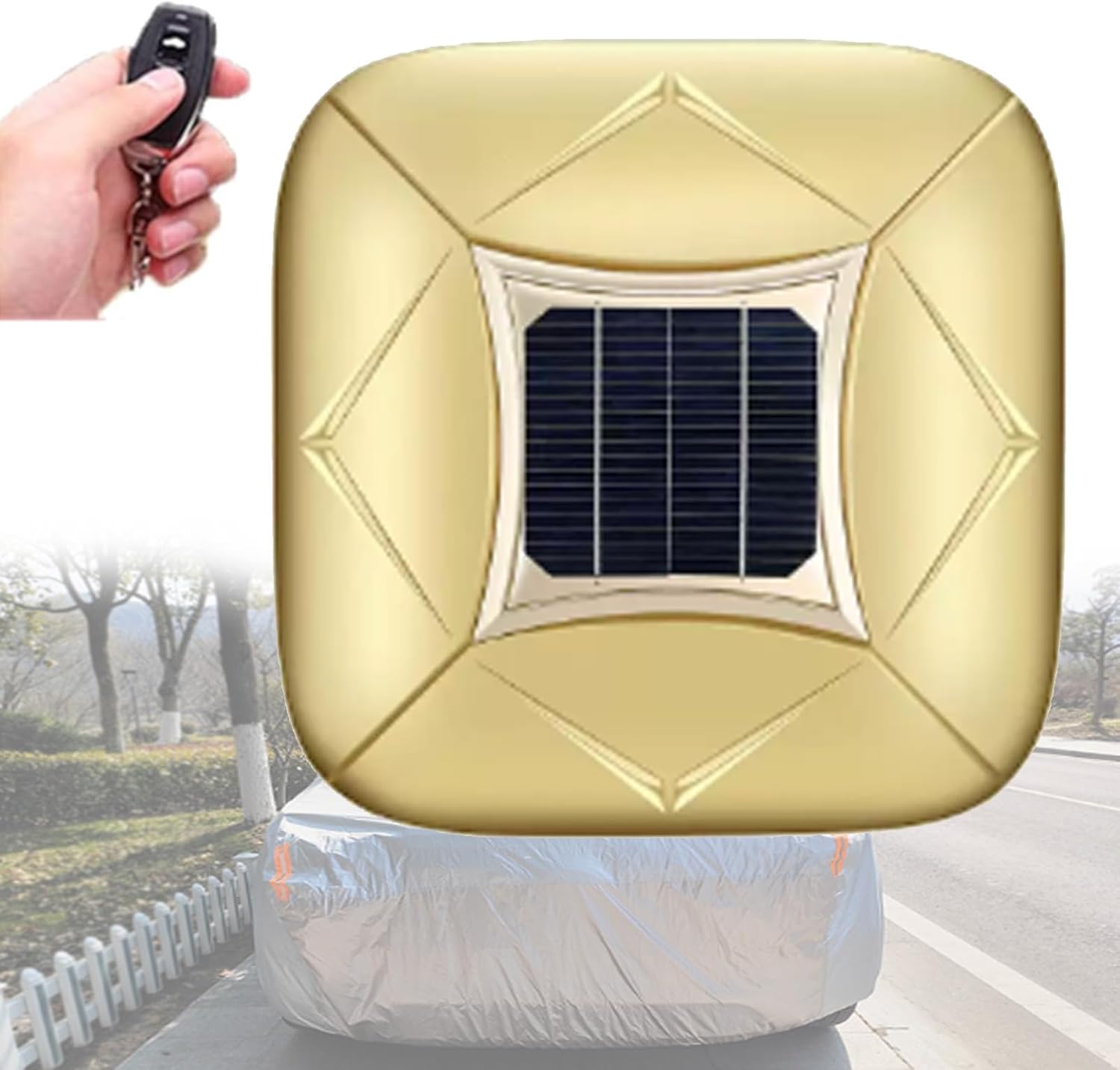 Clever Distant Management Automotive Cowl, Totally Automated Outside Automotive Cowl, Automotive Cowl Photo voltaic Charging,One-Key Retractable, Light-weight and Handy Gold-YXL