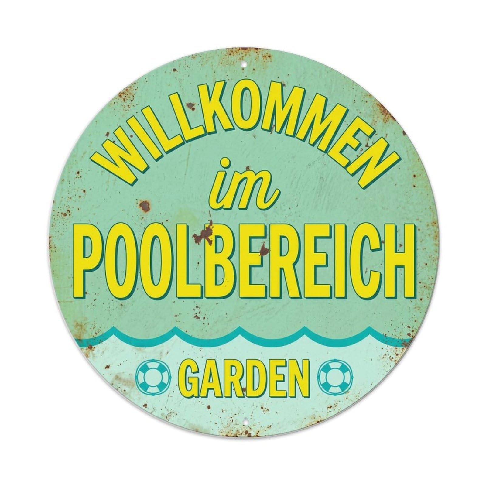 Tgrcjimh Style. Welcome Pool Area Garden Metal Tin Sign