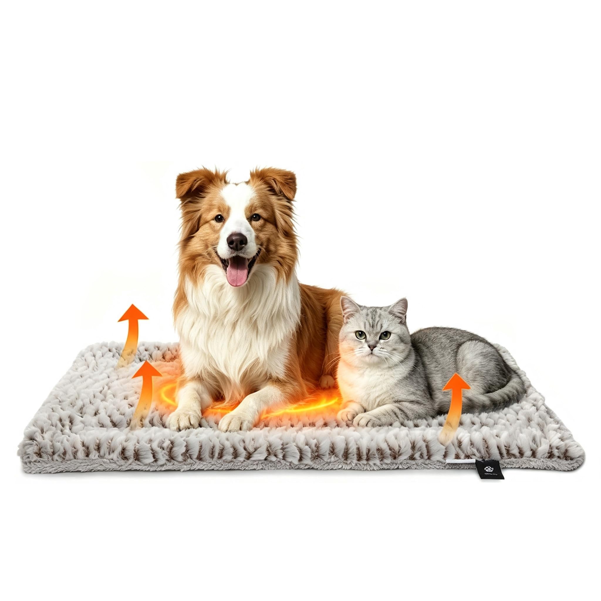 MORA PETS Self Heating Cat Bed 90x60cm, Textured Plush Heated Pet Mat