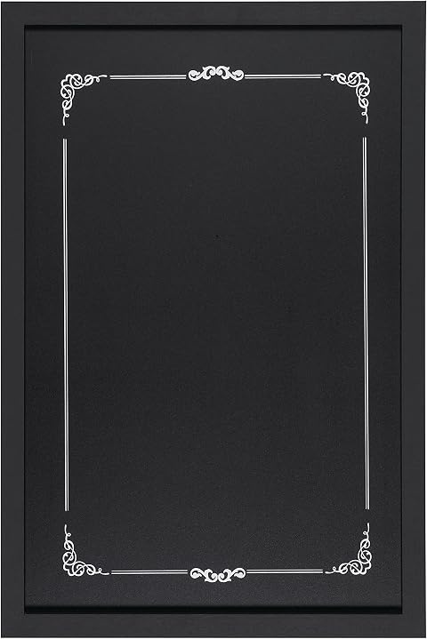 Bi-Office - Lavagna Nera per Gesso Decorative, 600 x 400 mm, Cornice Nera
