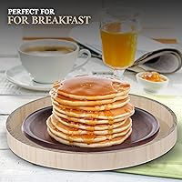 Vista 7 de Bandejas redondas de madera para servir, bandeja de desayuno anidada, bandejas de madera para organizar y catering