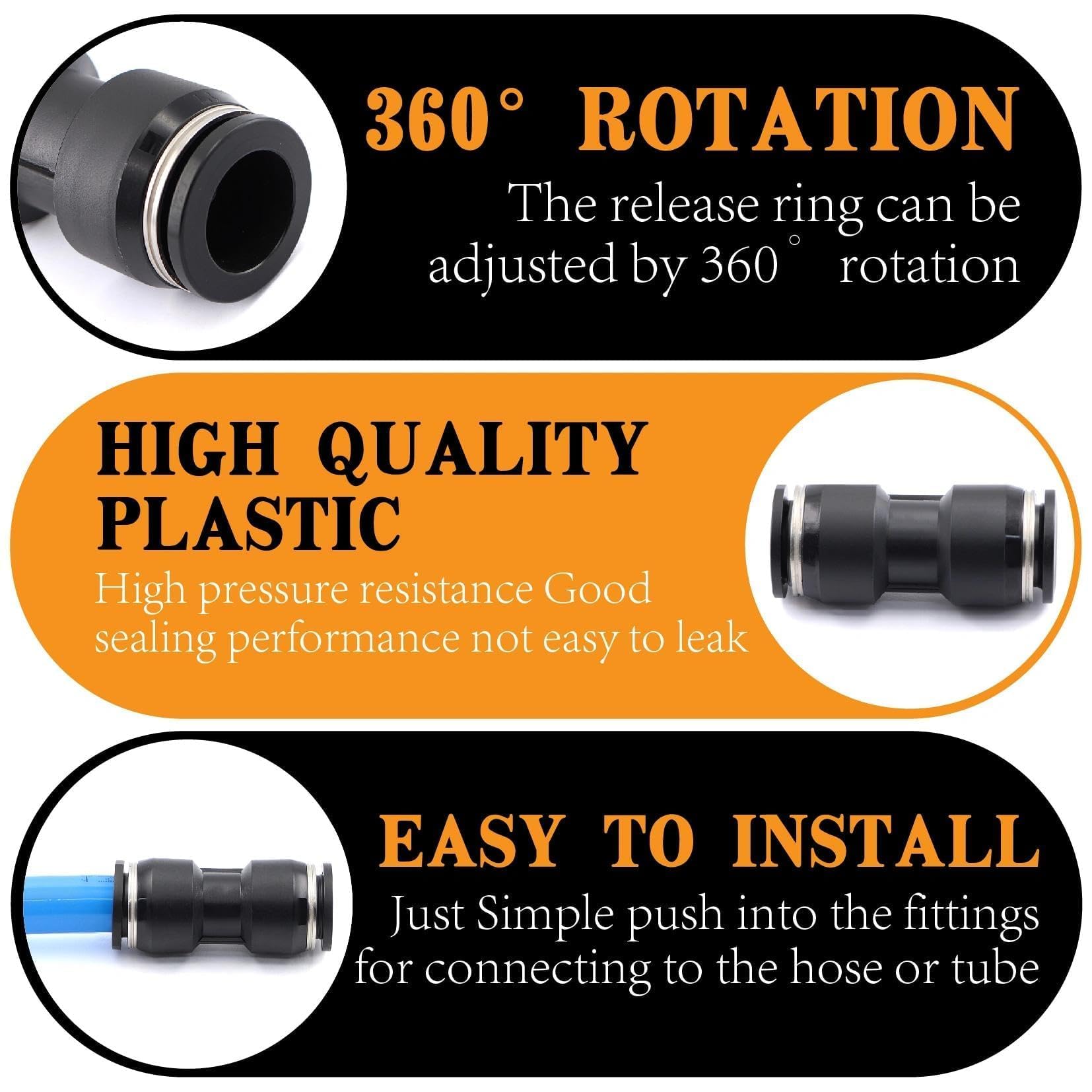 Assortiment de 180 raccords à connexion rapide pour ligne d'air, raccords de tuyau d'air à connexion rapide, kit pneumatique à dégagement rapide