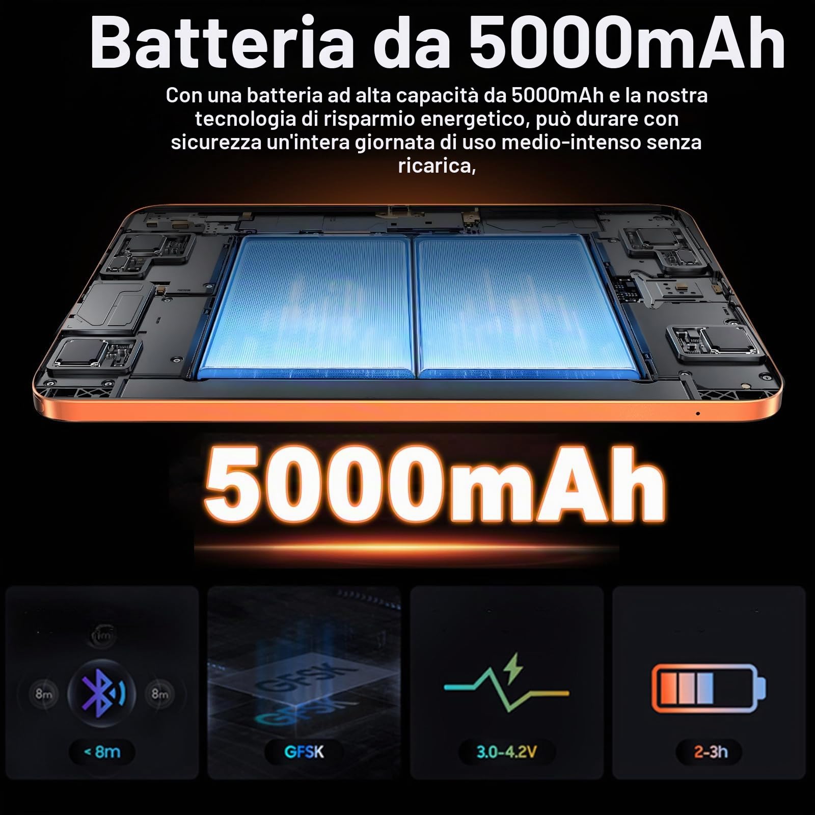 Crelander Tablet Android 13 da 10,1 pollici, con slot per scheda SIM, 4G LTE Calling, 24 GB + 128 GB, batteria da 5000 mAh, doppia fotocamera, Bluetooth/WiFi, bundle con custodia, tastiera, mouse e