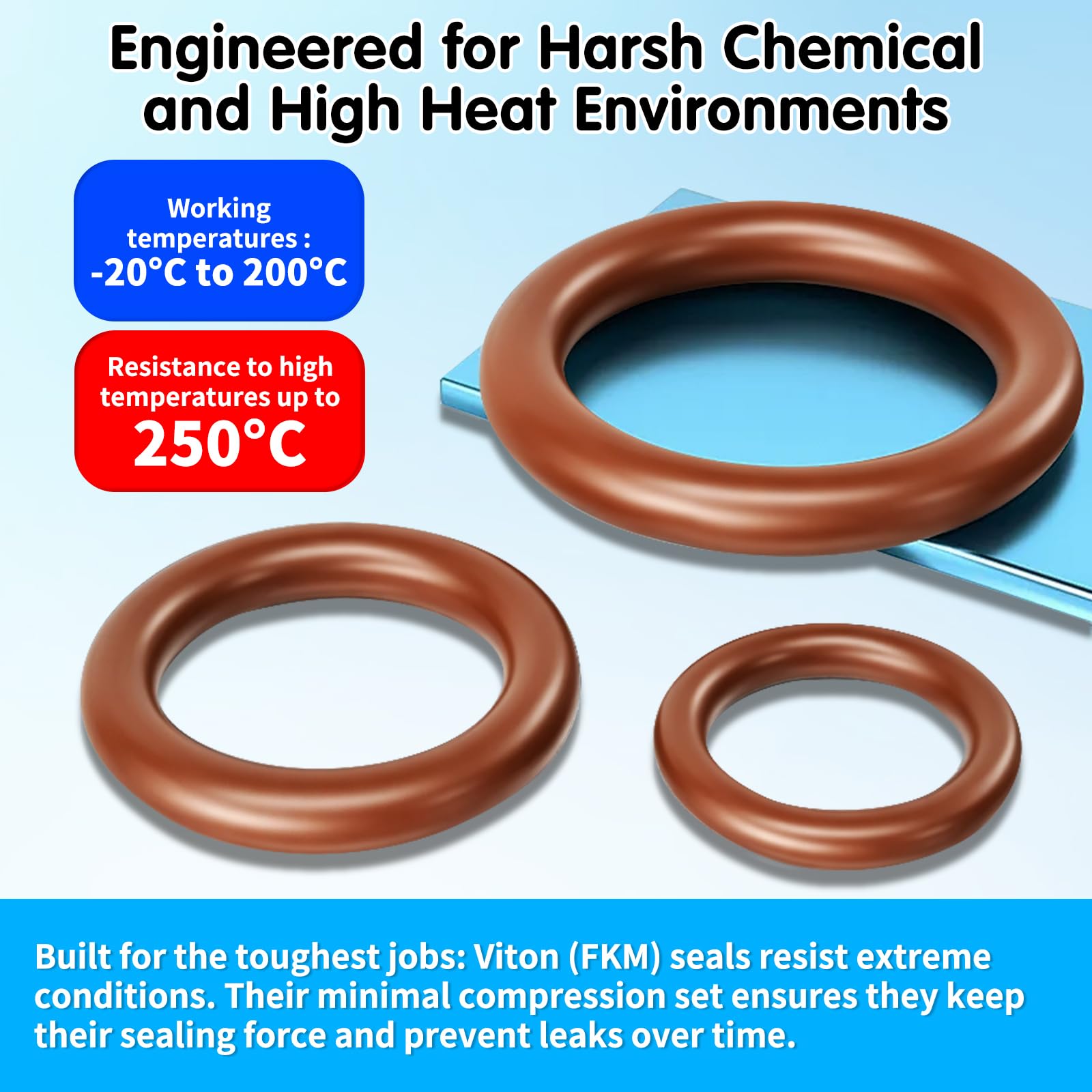 398PCS Viton O Ring per riparazione auto, 30 misure AS568 Viton O-Ring Kit, SAE FKM O-Ring guarnizioni per carburante auto, idraulico, A/C e sistema di linea di olio, guarnizioni in