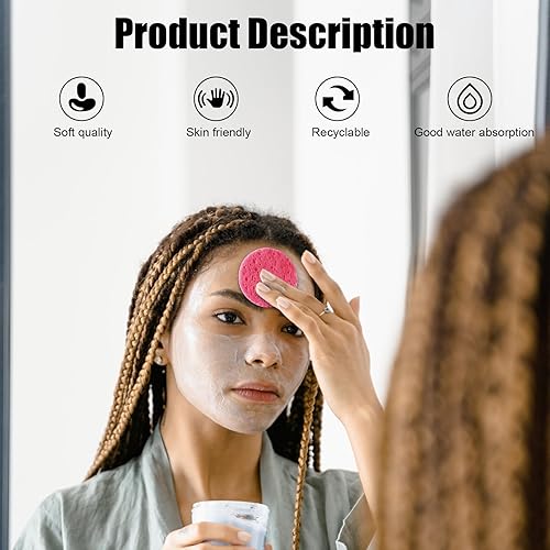 Miniatura 2 de 120 esponjas faciales naturales comprimidas para limpieza facial, esponja cosmética reutilizable, utilizada para exfoliar y eliminar el maquillaje