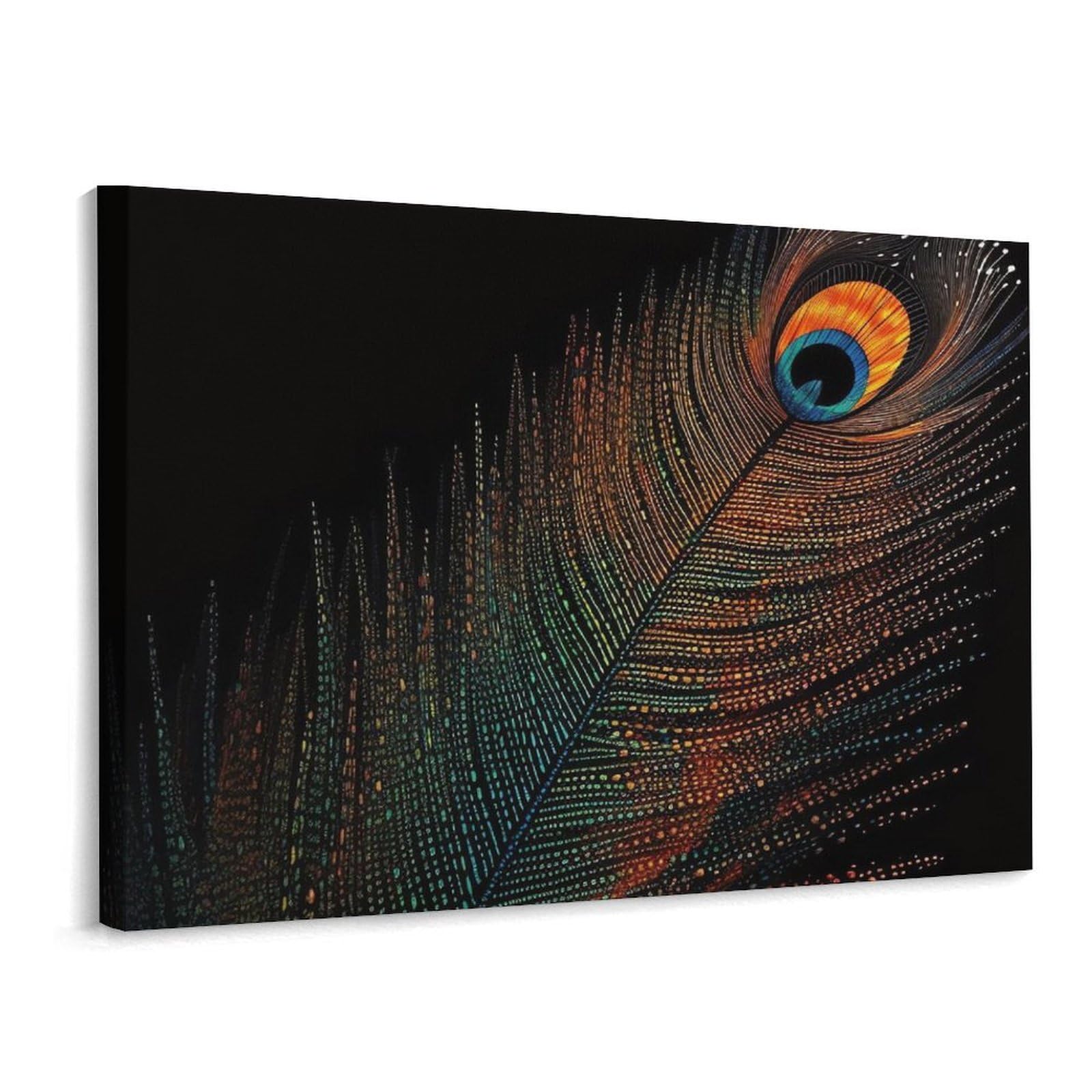Canvas Wall Art for Living Room Prints Aesthetic Poster Canvas Paintings Prints Colorful Peacock Feather Pictures ArtWork Office Wall Decor Modern Abstract Wall Art for Bedroom Home Decor 30x40 Cm