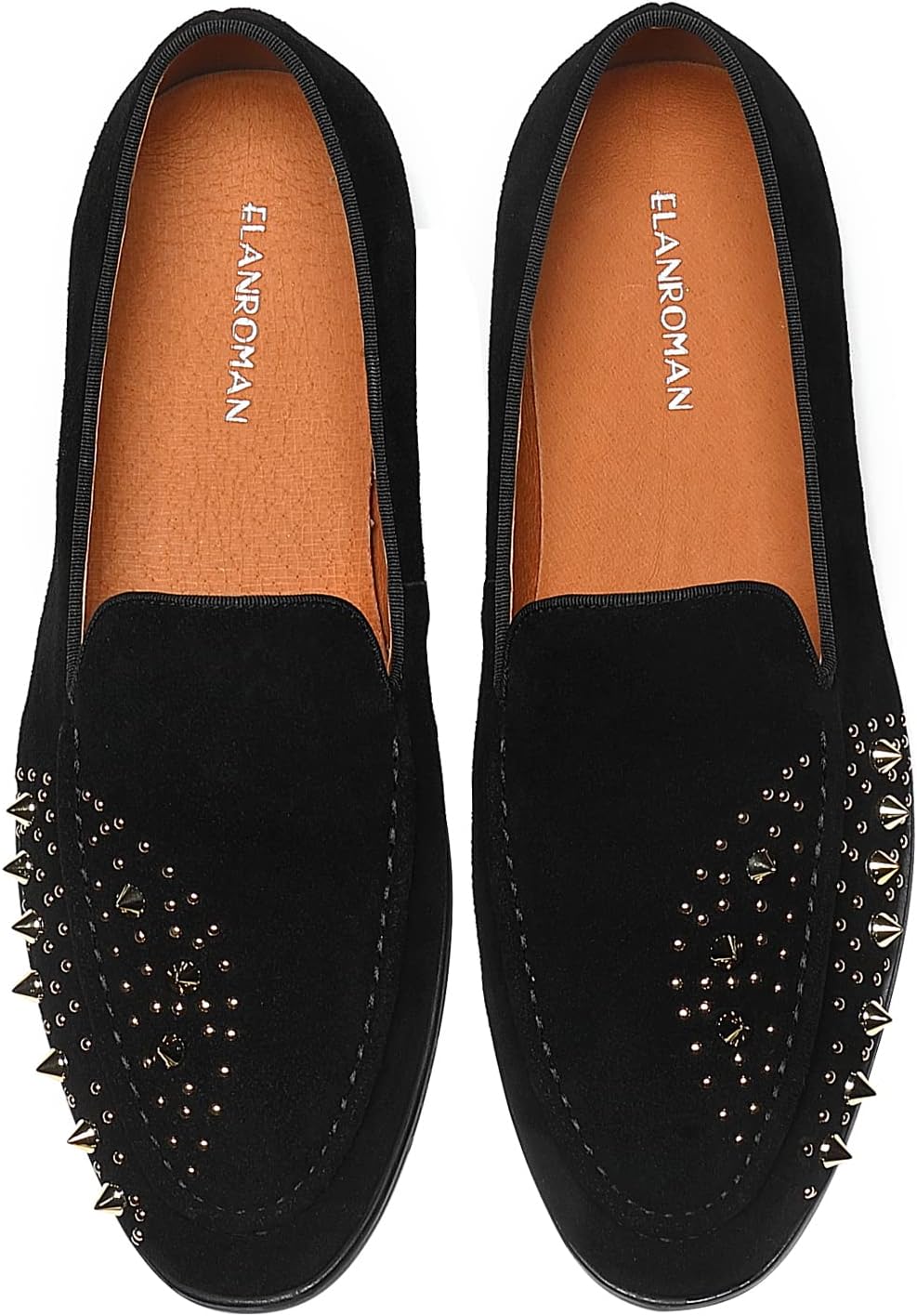 ELANROMAN Men's Patent Leather Loafers Wedding Party Prom Shoes - Image 2