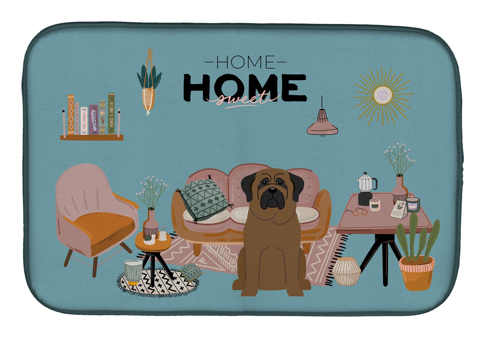 Caroline's Treasures Bullmastiff Sweet Home dish-drying-mats, 14 x 21, Multicolor