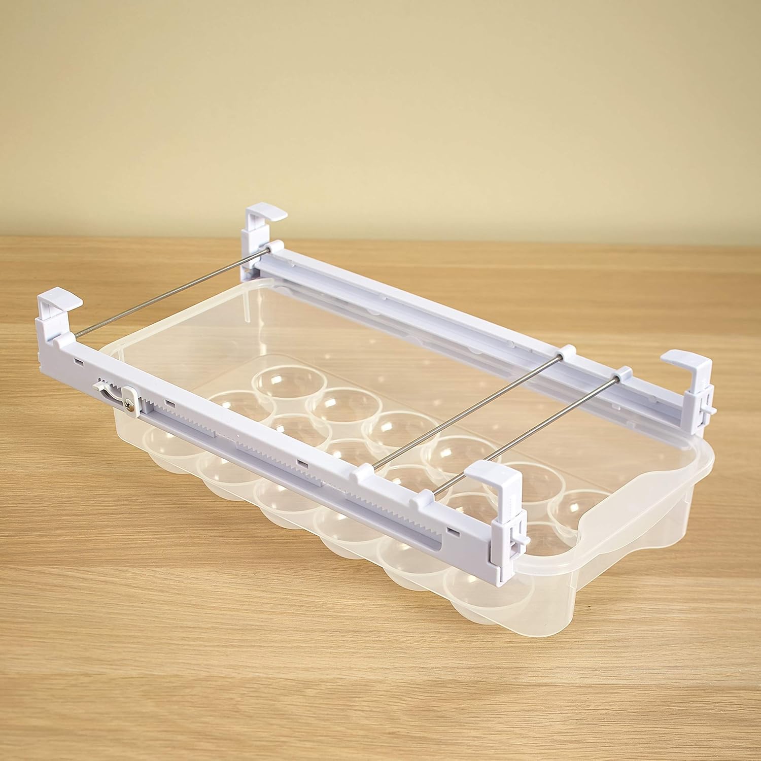 Egg Tray – Refrigerator Egg Organizer, Clear Plastic | Keep Eggs Secure & Visible in Your Fridge – Transparent Drawer-Style Storage Bin Saves Space, Protects Eggs, and Makes Kitchen Organization Easy