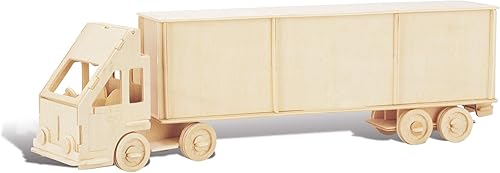 Puzzled Rompecabezas 3D, semi camión, kit de modelo de construcción de madera, divertido y único y educativo, juguete de madera para armar modelo de