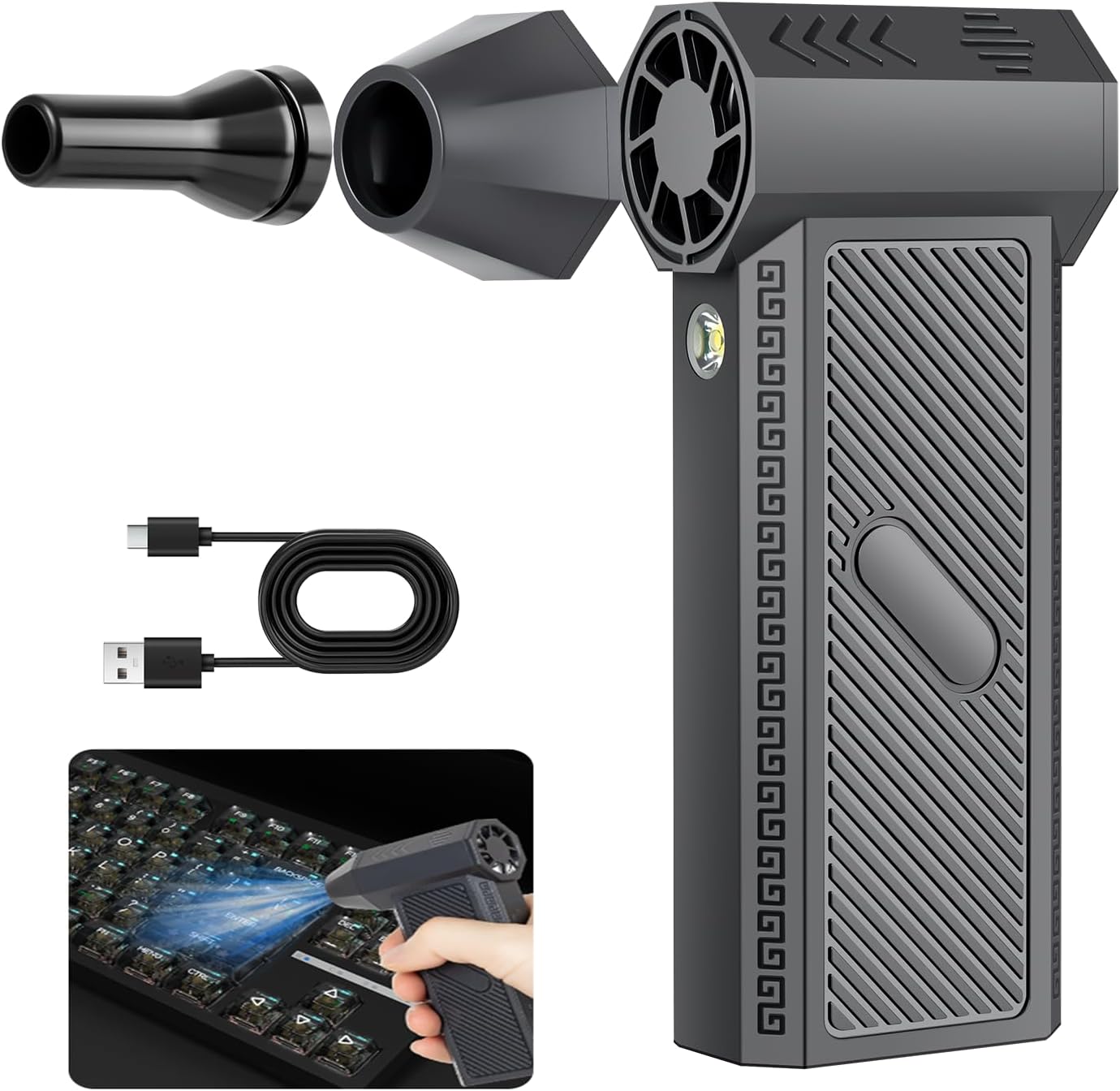 Air Blower-Mini Blower Turbo Fan,130000RPM Cordless Electric air Duster for Keyboard PC Cleaning,No Canned,for Home and Car