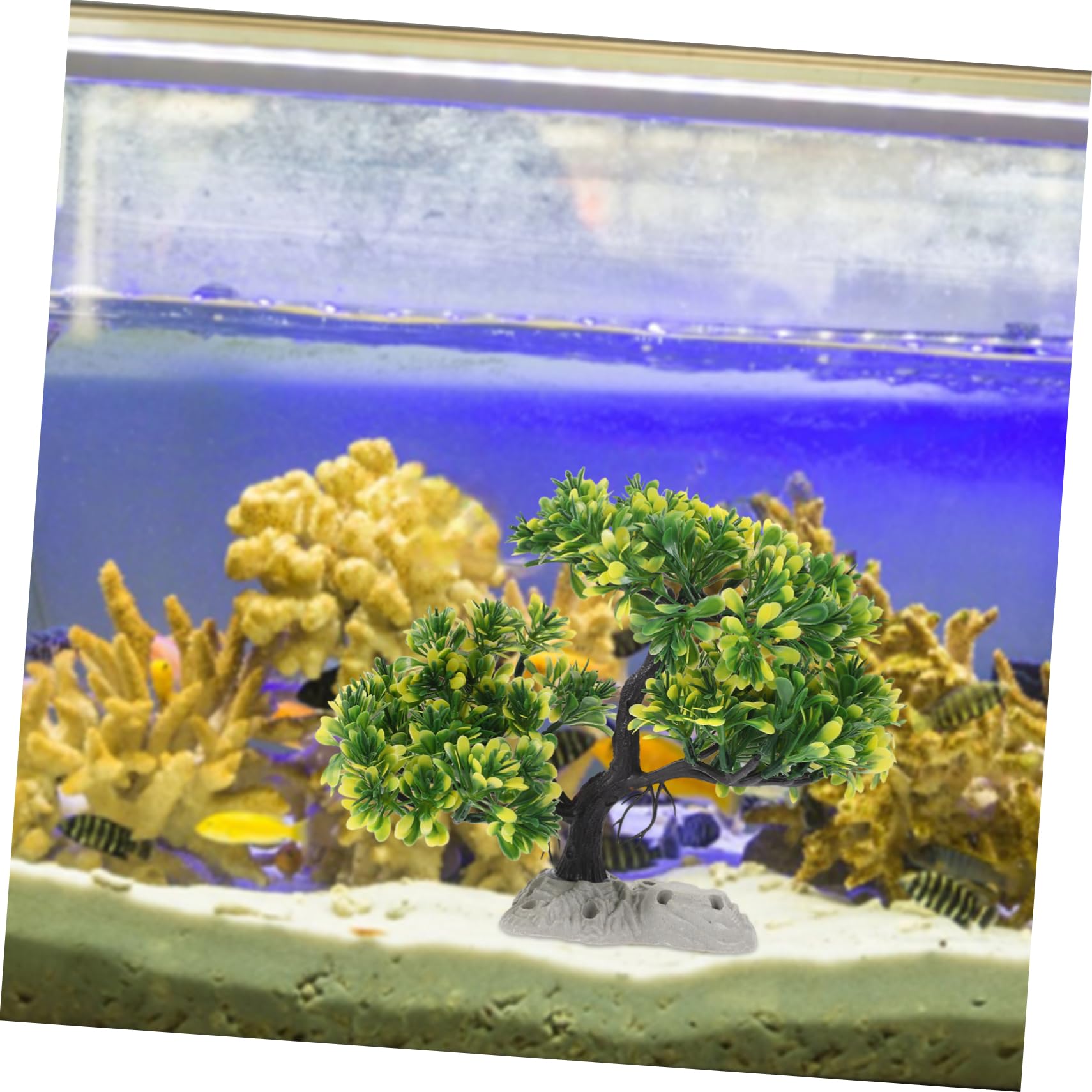 BESPORTBLE 3piezas Adorno Acuario Árbol De Pino Artificial para Decoración De Peceras Accesorios para Acuarios De Agua Dulce y Salada Fácil Instalación y Mantenimiento para Decorar El