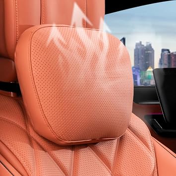 Neck Pillow for Car Soft & Comfortable Headrest Pillow for Driving Fatigue Relieve All-Season Universal Neck Support for Car Seat Head Support Automotive Interlor Accessorles for Cars Orange 1PC
