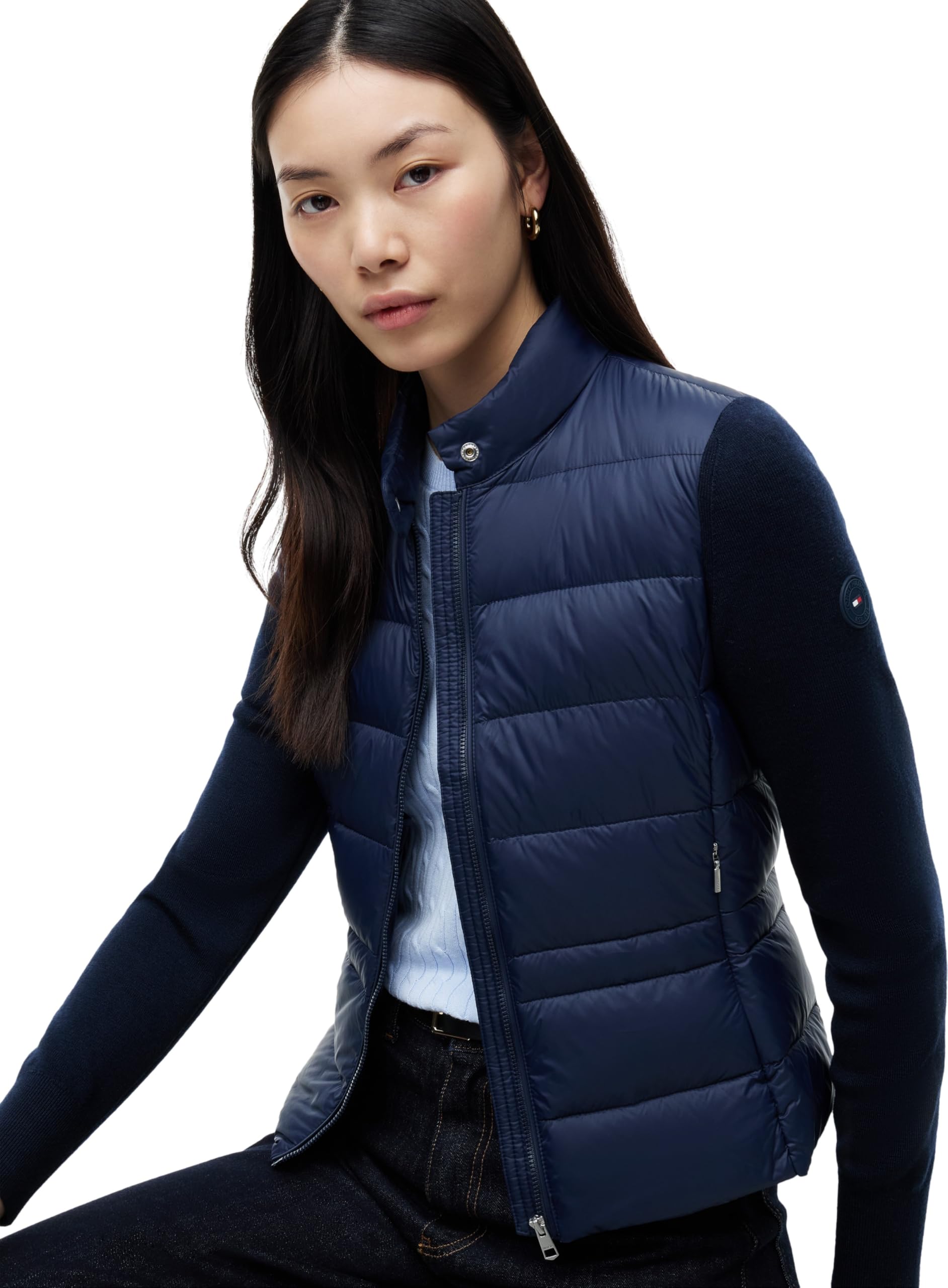 Tommy Hilfiger Damen Lw Down Knit Mix Jacket Ww0ww51095 Pufferjacke (1er Pack)