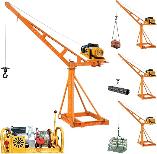 SWADESI KRAFTS Electric Mini Lifting Crane with 5HP Single Phase Electric Motor 8mm Wire | 50 Meter Wire Length | 53-55kg ...