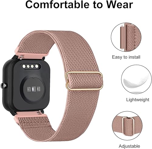 Miniatura 9 de Lzwldan Paquete de 4 correas elásticas de nailon compatibles con Amazfit GTSGTS 2GTS 2 miniGTS 2eGTS 3GTS 4GTS 4 Mini, correas de reloj suaves de