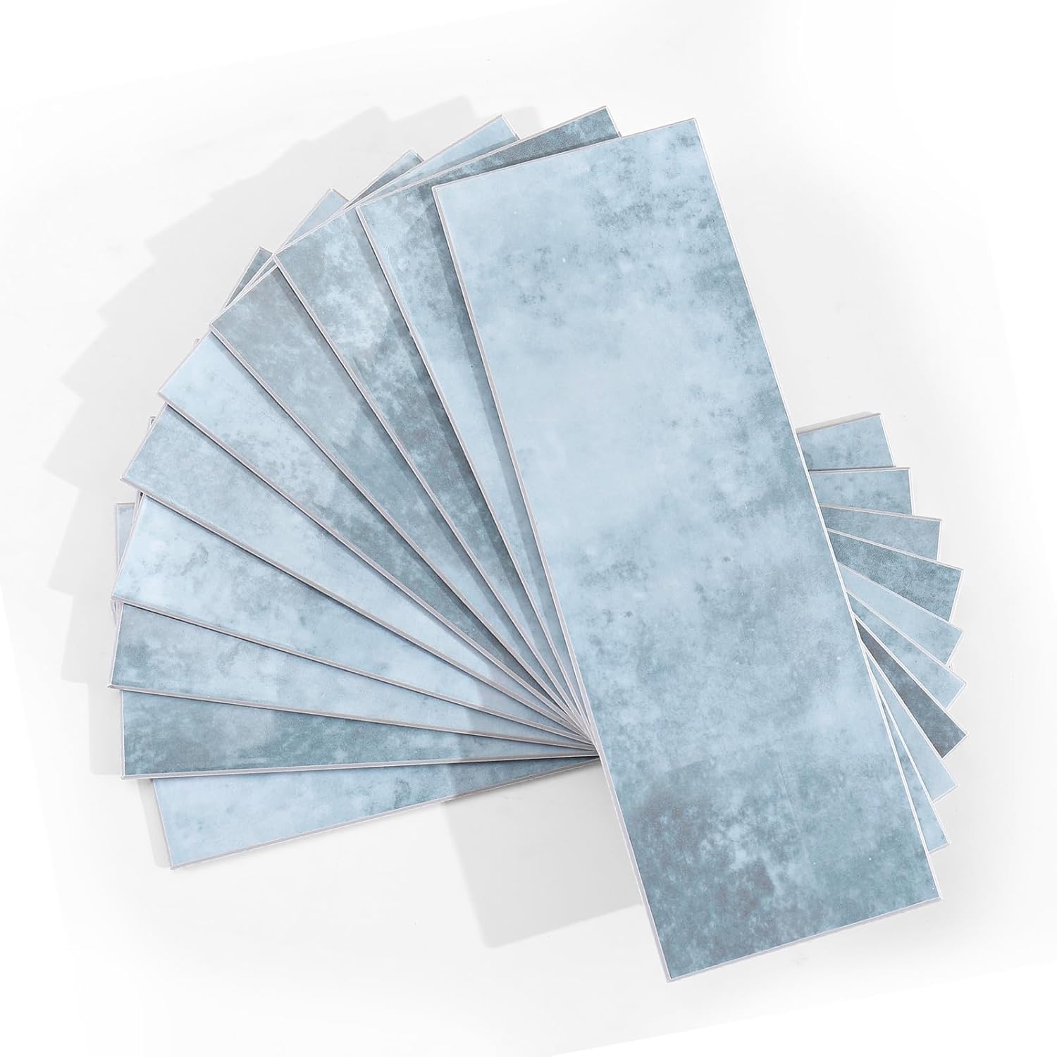 30 PCS Peel and Stick Backsplash for Kitchen - Glossy Subway Tile - 3"x 9" Self-Adhesive Stick on Wall Tile, Hard SPC Imitation Stone Glazed Mosaic (Dark Blue)