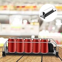 Vista 8 de Organizador de bebidas para nevera, organizador de latas de botellas de refrigerador, organizador de bebidas, empujador de reabastecimiento