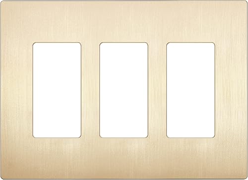 Vista 125 de LIDER - Cubierta decorativa de interruptor con acabado mate, placa de pared sin tornillos, tamaño mediano, 3 bandas de 4.88 x 6.77 pulgadas