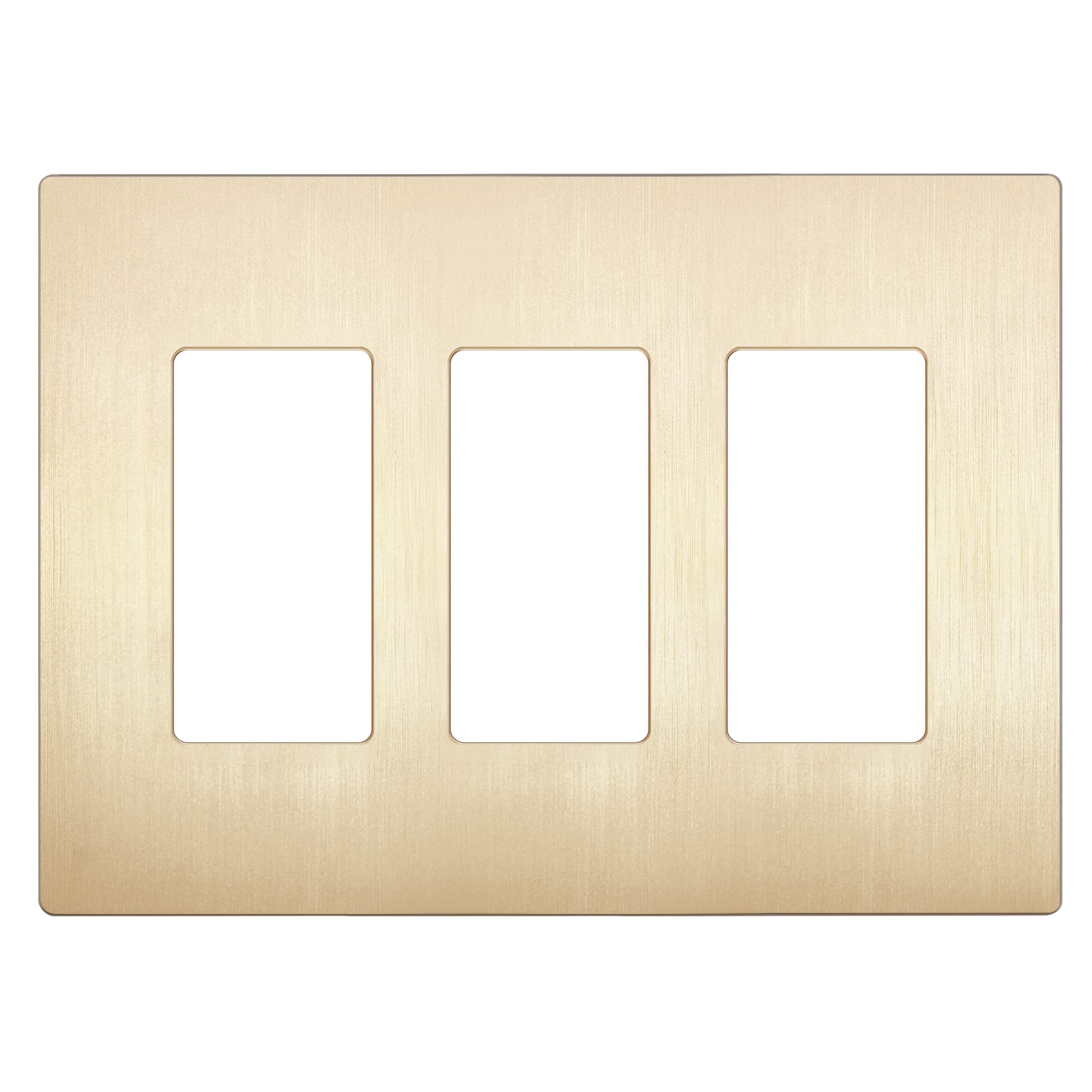 LIDER Brushed Finish Decorator Switch Cover, Screwless Wall Plate, Mid-Size 2-Gang 4.88" x 4.92", Unbreakable Polycarbonate Thermoplastic, UL Listed, LSWP-32M-BGD, Brushed Gold — view 25
