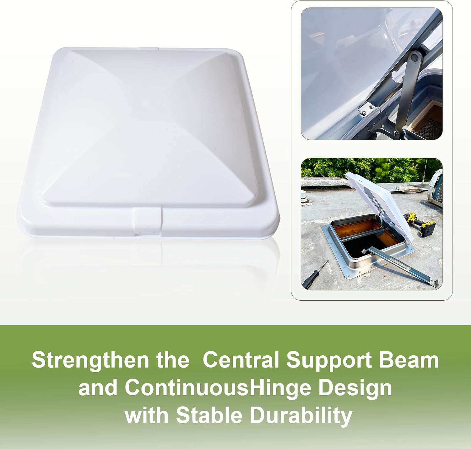 Vent Cover for RV Roof Replacement, Enclosed Trailer, Camper, Motorhome 14" x 14" Roof Vent Cover, Vent Lid Fit Ventline (prior to 2008), Elixir(starting with 1994) and Newer, Easy to Install (3Pcs)