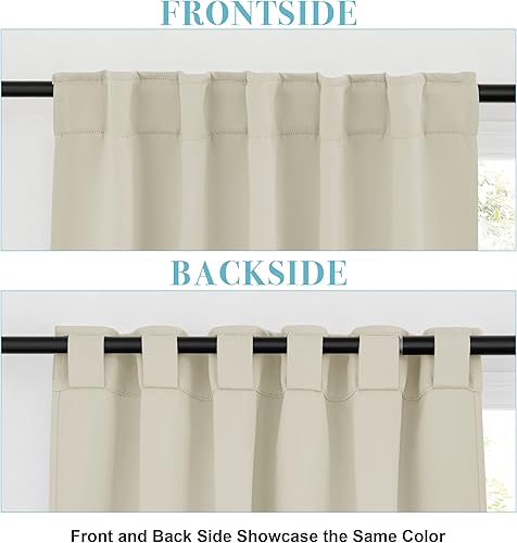 Miniatura 2 de RYB HOME - Cortinas para ventanas pequeñas, con pretinas traseras, para dar privacidad y ahorrar energía en el sótano, baño y dormitorio de los