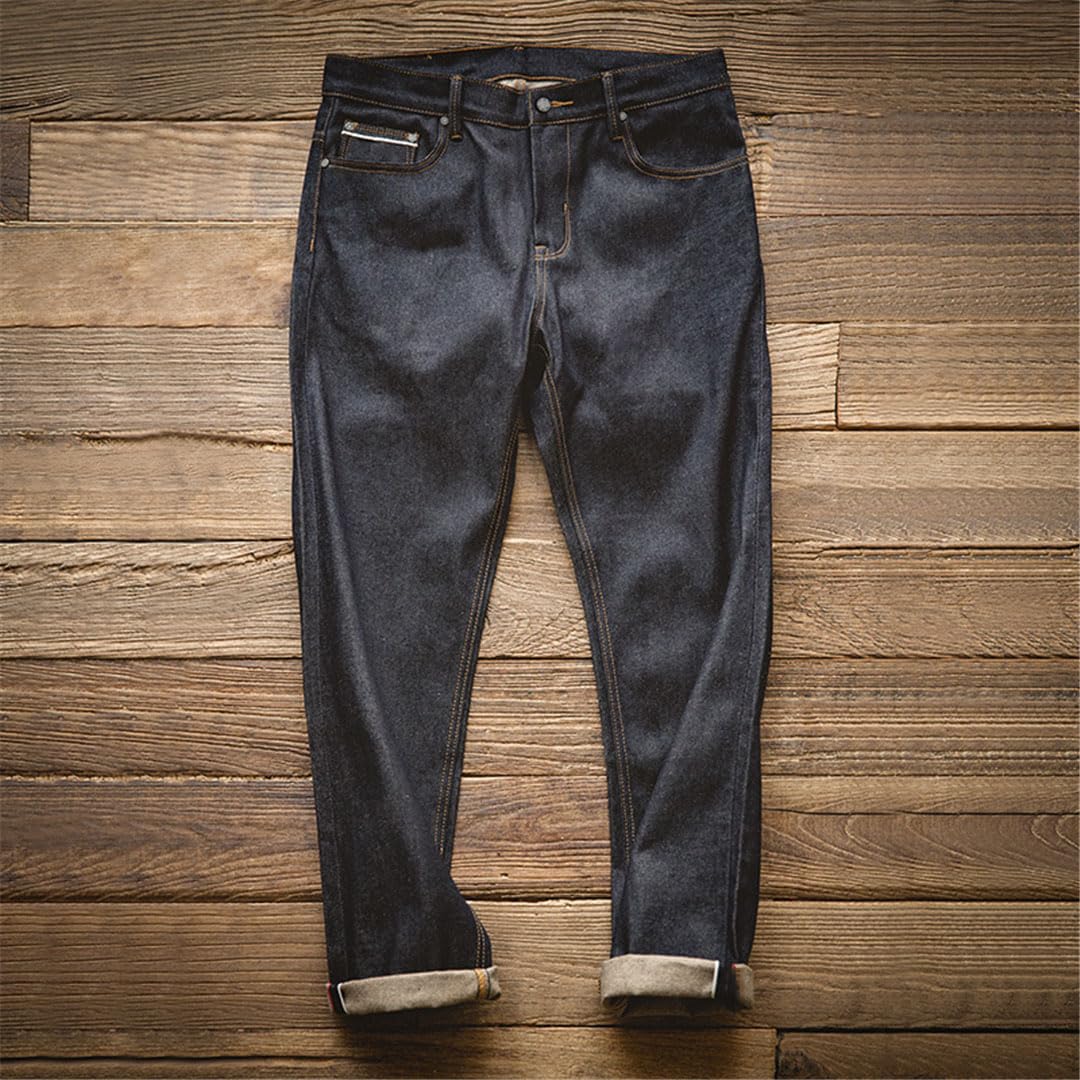 Vogrtcc Jeans da Uomo in Denim Oversize A Vita Media