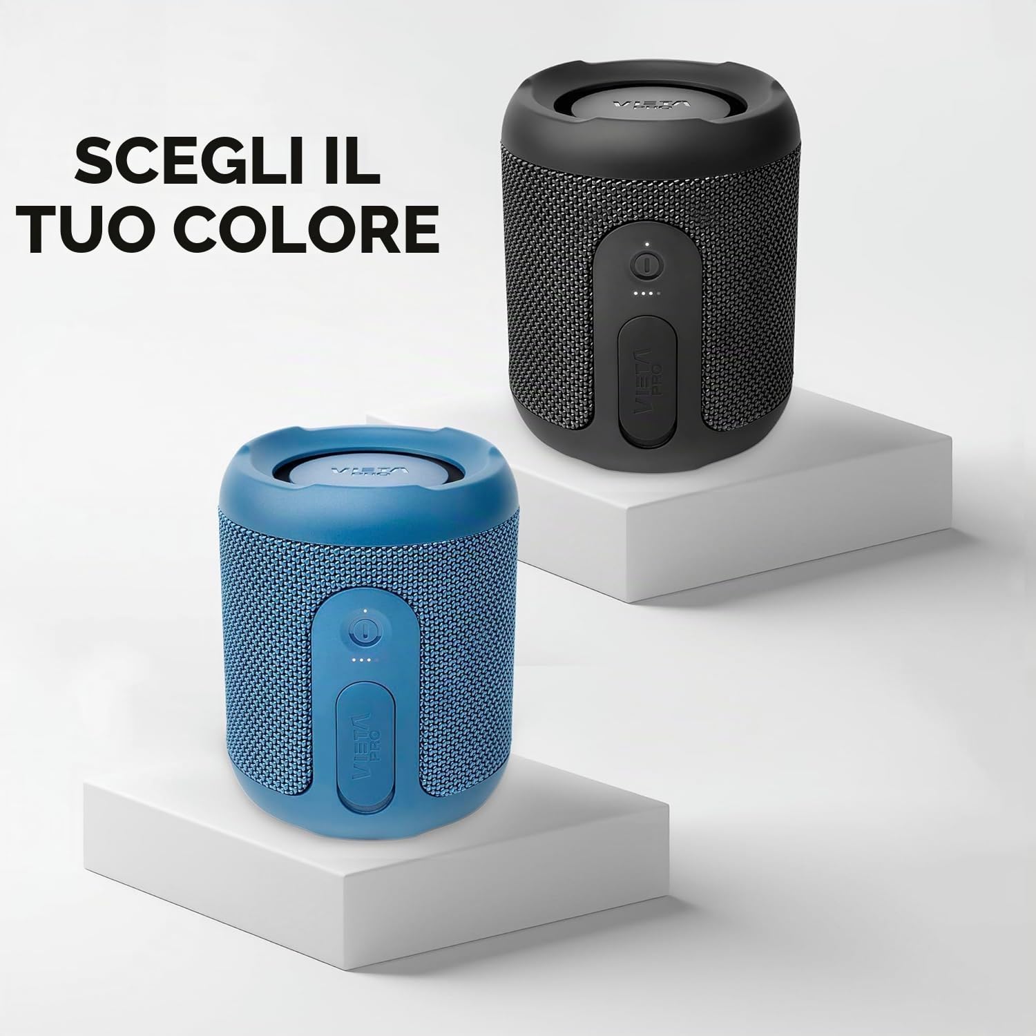 Vieta Pro Sun 2 - Altoparlante Bluetooth 5.3 potente da 16 W, portatile, resistente all'acqua IPX7, per doccia e piscina, altoparlante piccolo, batteria 13h, microfono, Aux-In, USB-C e TWS