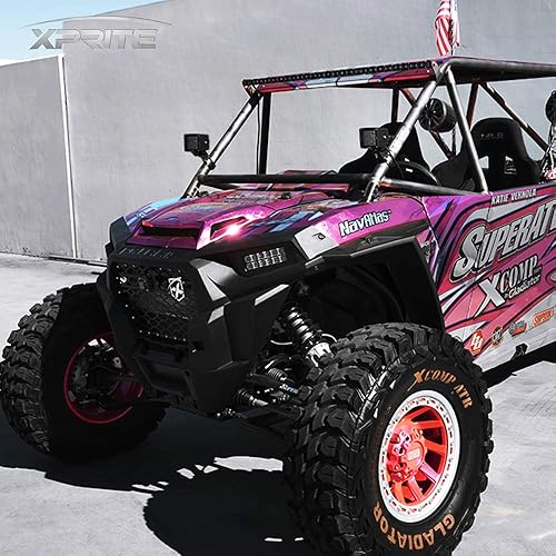 Miniatura 7 de Xprite Soportes de montaje de barra de rollo de 1.75 pulgadas, soportes universales ajustables para barra de luz LED, soporte de clip para barra de